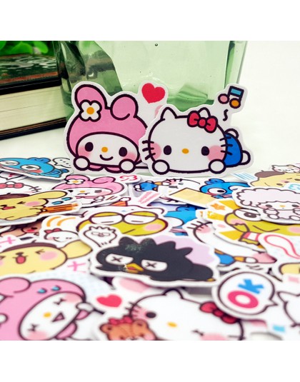 40 sztuk Hello kitty Minna no Tabo album kreskówkowy księga gości dekoracja wodoodporna naklejki DIY Handmade prezent naklejki s