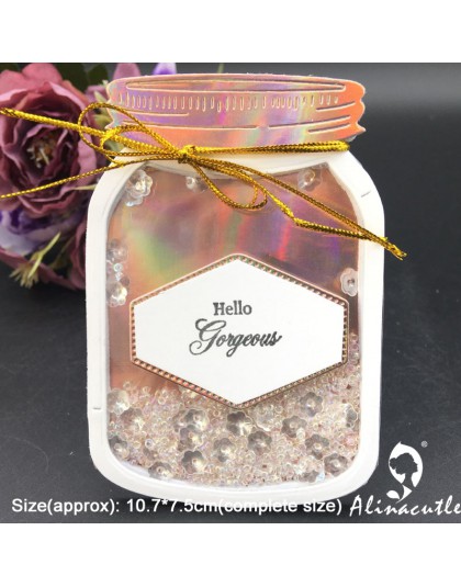 Matryca do cięcia metalu wycinana butelka z życzeniami słoik na cukierki papier do scrapbookingu Craft do rękodzieła karty Album
