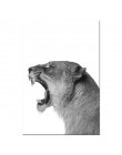 Czarne białe płótno obraz zwierzęcia haft diamentowy Wall Art Lion Elephant Deer Zebra zdjęcia ścienny do salonu minimalistyczna
