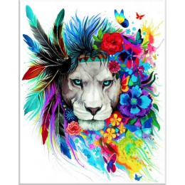 HOMFUN pełna plac/okrągłe wiertło 5D DIY diament malarstwo "zwierząt kolorowe obrazy" 3D haft Cross Stitch 5D wystrój domu
