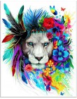 HOMFUN pełna plac/okrągłe wiertło 5D DIY diament malarstwo "zwierząt kolorowe obrazy" 3D haft Cross Stitch 5D wystrój domu