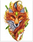 HOMFUN pełna plac/okrągłe wiertło 5D DIY diament malarstwo "zwierząt kolorowe obrazy" 3D haft Cross Stitch 5D wystrój domu