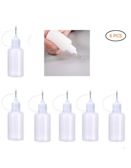 6 sztuk 30ml końcówka igłowa butelka kleju papier do majsterkowania sztuki Quilling narzędzie Craft Parper precyzja butelką z ig