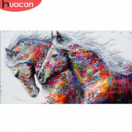 HUACAN diamentowe malowanie konia zestawy Handmade robótki majsterkowanie diamentowe hafty zwierząt mozaika obraz ze strasu