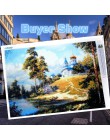 AZQSD diamentowe malowanie letnie sceniczne ręcznie robione Home Decor pełny okrągły wydrążony haft diamentowy sprzedaż pejzaż d