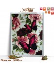 Huacan DIY diament malarstwo motyl i kwiat 5D pełne kwadratowe kryształki diament haft mozaika ściegu Home Decor