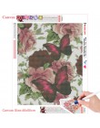 Huacan DIY diament malarstwo motyl i kwiat 5D pełne kwadratowe kryształki diament haft mozaika ściegu Home Decor