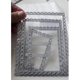 5 sztuk/zestaw sznurowane prostokąt ramki metalu wykrojniki dla Scrapbooking DIY tworzenie albumów na zdjęcia dekoracyjne wzorni