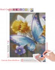 Huacan DIY diament malarstwo motyl i kwiat 5D pełne kwadratowe kryształki diament haft mozaika ściegu Home Decor