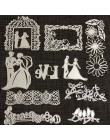 FEESTIGO ślub panna młoda i pan młody wykrojniki Scrapbooking metalowy ptak wykrojniki nowy 2018 słowa miłości wykrojniki na two