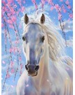 MTEN diament haft Anmial Cross Stitch DIY diament malarstwo koń diamentowa mozaika kryształy górskie wystrój domu