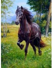 MTEN diament haft Anmial Cross Stitch DIY diament malarstwo koń diamentowa mozaika kryształy górskie wystrój domu