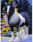 MTEN diament haft Anmial Cross Stitch DIY diament malarstwo koń diamentowa mozaika kryształy górskie wystrój domu
