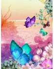 Huacan DIY diament malarstwo motyl i kwiat 5D pełne kwadratowe kryształki diament haft mozaika ściegu Home Decor