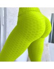 Wysokiej talii Fitness legginsy damskie trening push up legginsy moda Solid Color kulturystyka Jeggings damskie spodnie