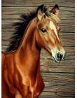 MTEN diament haft Anmial Cross Stitch DIY diament malarstwo koń diamentowa mozaika kryształy górskie wystrój domu