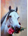 MTEN diament haft Anmial Cross Stitch DIY diament malarstwo koń diamentowa mozaika kryształy górskie wystrój domu