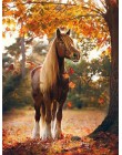 MTEN diament haft Anmial Cross Stitch DIY diament malarstwo koń diamentowa mozaika kryształy górskie wystrój domu