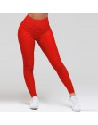 Wysokiej talii Fitness legginsy damskie trening push up legginsy moda Solid Color kulturystyka Jeggings damskie spodnie