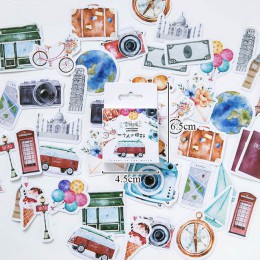 45/46 sztuk osoby naklejki podróżne papier Kawaii klej naklejki do scrapbookingu dekoracji domu pamiętnik Diy etykiety naklejka 