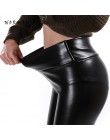 NORMOV S-5XL kobiety Faux skórzane legginsy zimowe utrzymać ciepłe wysokiej talii Jegging kostki duże Szie Plus aksamitne kobiec
