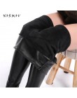 NORMOV S-5XL kobiety Faux skórzane legginsy zimowe utrzymać ciepłe wysokiej talii Jegging kostki duże Szie Plus aksamitne kobiec