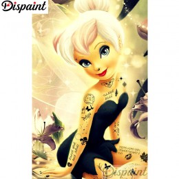 Dispaint pełna plac/okrągłe wiertło 5D DIY diament malarstwo "wróżka motyl" haft Cross Stitch 3D Home Decor A10726