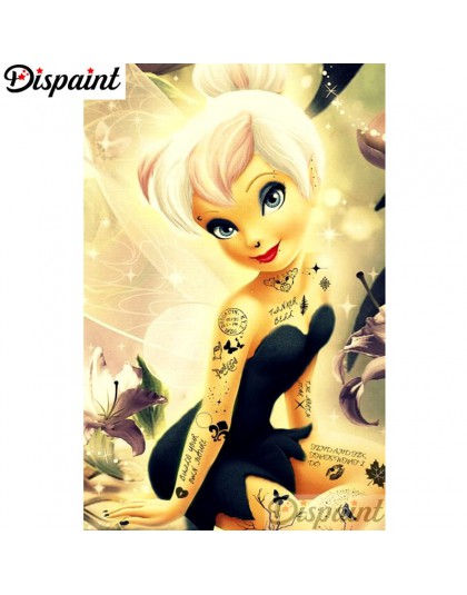 Dispaint pełna plac/okrągłe wiertło 5D DIY diament malarstwo "wróżka motyl" haft Cross Stitch 3D Home Decor A10726
