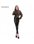 NORMOV S-5XL kobiety Faux skórzane legginsy zimowe utrzymać ciepłe wysokiej talii Jegging kostki duże Szie Plus aksamitne kobiec