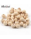 4-50mm naturalne drewniane koraliki bezołowiowe drewniane okrągłe kulki do tworzenia biżuterii Diy dzieci ząbkowanie Spacer drew