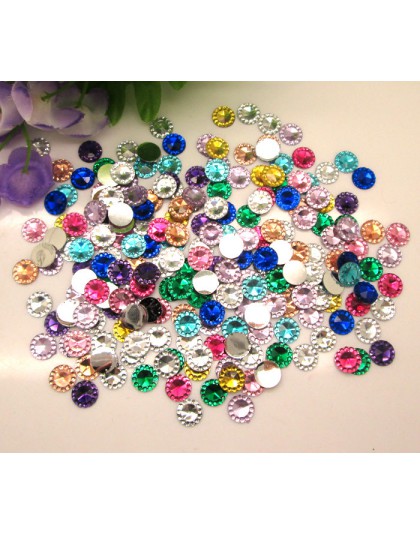 500 sztuk mieszane okrągłe Bling żywica rzemiosło dekoracyjne Flatback Cabochon ozdoby do scrapbookingu koraliki Diy akcesoria