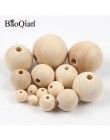 4-50mm naturalne drewniane koraliki bezołowiowe drewniane okrągłe kulki do tworzenia biżuterii Diy dzieci ząbkowanie Spacer drew