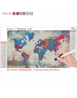 HUACAN pełna plac diament malarstwo mapa świata 5D DIY diament haft sprzedaż krajobraz obraz mozaika Rhinestone Home Decor