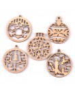 10 sztuk mieszane rzeźbione Christmas Ball wycięcia drewna DIY rzemiosło niedokończone ozdoby drewniane dekoracji Scrapbooking M
