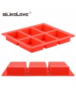 6 wnęka silikonowe formy do robienia mydeł 3D zwykły mydło formy prostokąt DIY mydło wyrabiane ręcznie forma forma w kształcie t