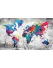 HUACAN pełna plac diament malarstwo mapa świata 5D DIY diament haft sprzedaż krajobraz obraz mozaika Rhinestone Home Decor
