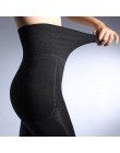Feilibin Winter Women legginsy grube ciepłe spodnie zimowe wysoka wyszczuplająca talia zagęścić wysokie elastyczne damskie ciepł