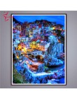Huacan 5D diamentowe malowanie pełne diamentowe kwadraciki dekoracje diamentowe hafty sprzedaż miasto Handmade dekoracje ścienne