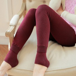Feilibin Winter Women legginsy grube ciepłe spodnie zimowe wysoka wyszczuplająca talia zagęścić wysokie elastyczne damskie ciepł