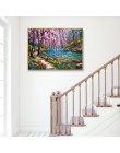 HUACAN diamentowe malarstwo krajobraz Diy pełny haft diamentowy dekoracje obraz mozaika Rhinestone Home Decor