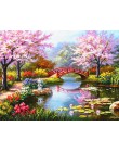 HUACAN diamentowe malarstwo krajobraz Diy pełny haft diamentowy dekoracje obraz mozaika Rhinestone Home Decor