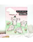 Mix słodkie zwierzaki słoń świnia zdanie list słowa kwiat przezroczysty silikon znaczki Making Funny Card rękodzieło Scrapbook n