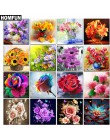 HOMFUN pełne kwadratowe/okrągłe wiertło 5D DIY diamentowe malowanie "kolorowe kwiaty" 3D haft Cross Stitch 5D Home Decor prezent
