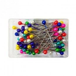 100 sztuk 36mm szpilka do szycia okrągłe perły proste szpilki ze stali nierdzewnej + pcv Multicolor Craft Pins igły przyrządy do