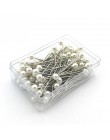 100 sztuk 36mm szpilka do szycia okrągłe perły proste szpilki ze stali nierdzewnej + pcv Multicolor Craft Pins igły przyrządy do