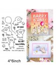 Mix słodkie zwierzaki słoń świnia zdanie list słowa kwiat przezroczysty silikon znaczki Making Funny Card rękodzieło Scrapbook n