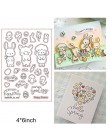 Mix słodkie zwierzaki słoń świnia zdanie list słowa kwiat przezroczysty silikon znaczki Making Funny Card rękodzieło Scrapbook n
