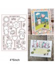 Mix słodkie zwierzaki słoń świnia zdanie list słowa kwiat przezroczysty silikon znaczki Making Funny Card rękodzieło Scrapbook n
