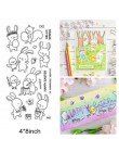 Mix słodkie zwierzaki słoń świnia zdanie list słowa kwiat przezroczysty silikon znaczki Making Funny Card rękodzieło Scrapbook n