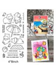 Mix słodkie zwierzaki słoń świnia zdanie list słowa kwiat przezroczysty silikon znaczki Making Funny Card rękodzieło Scrapbook n